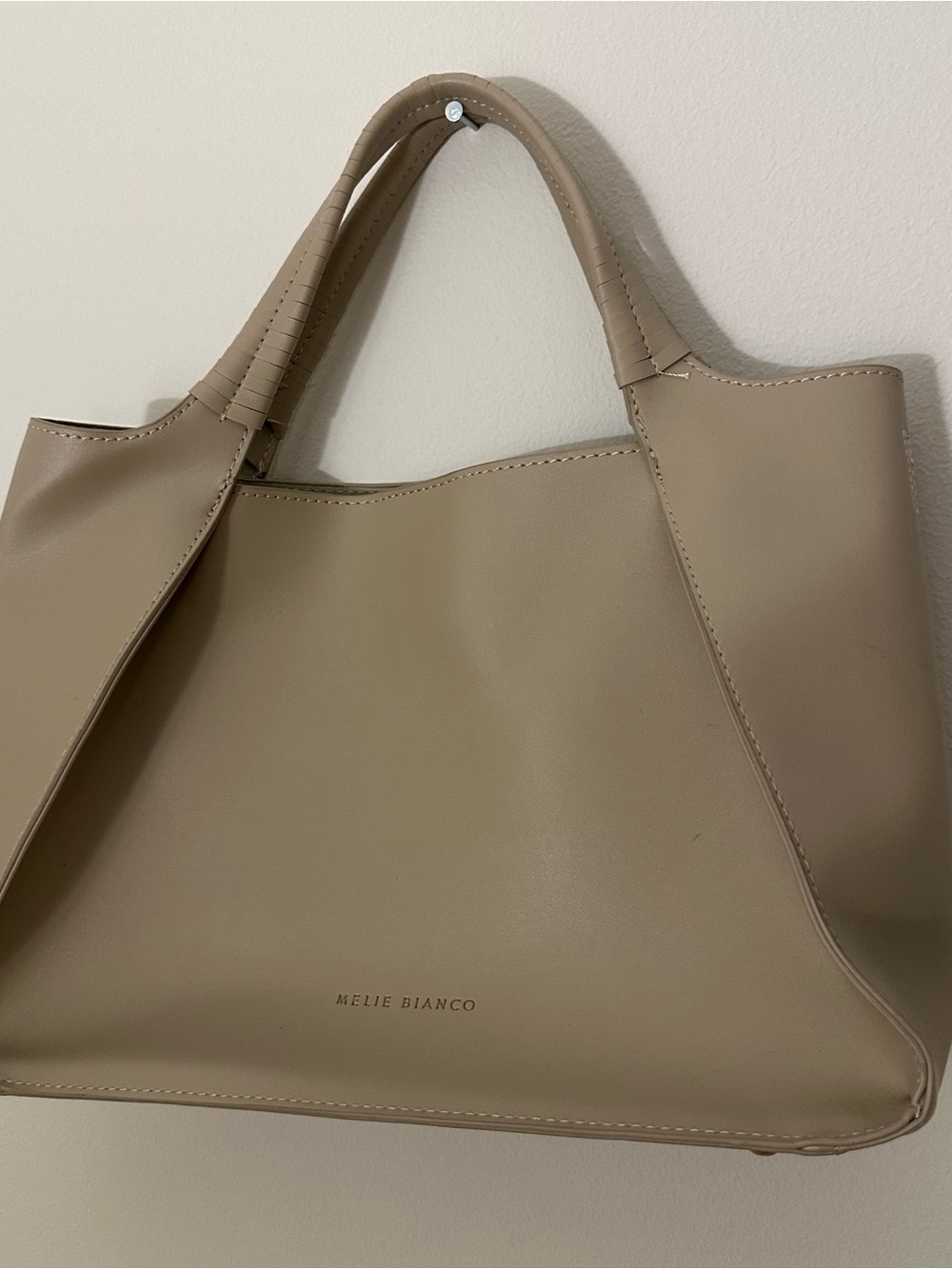 Melie Bianco Taupe Structured Tote